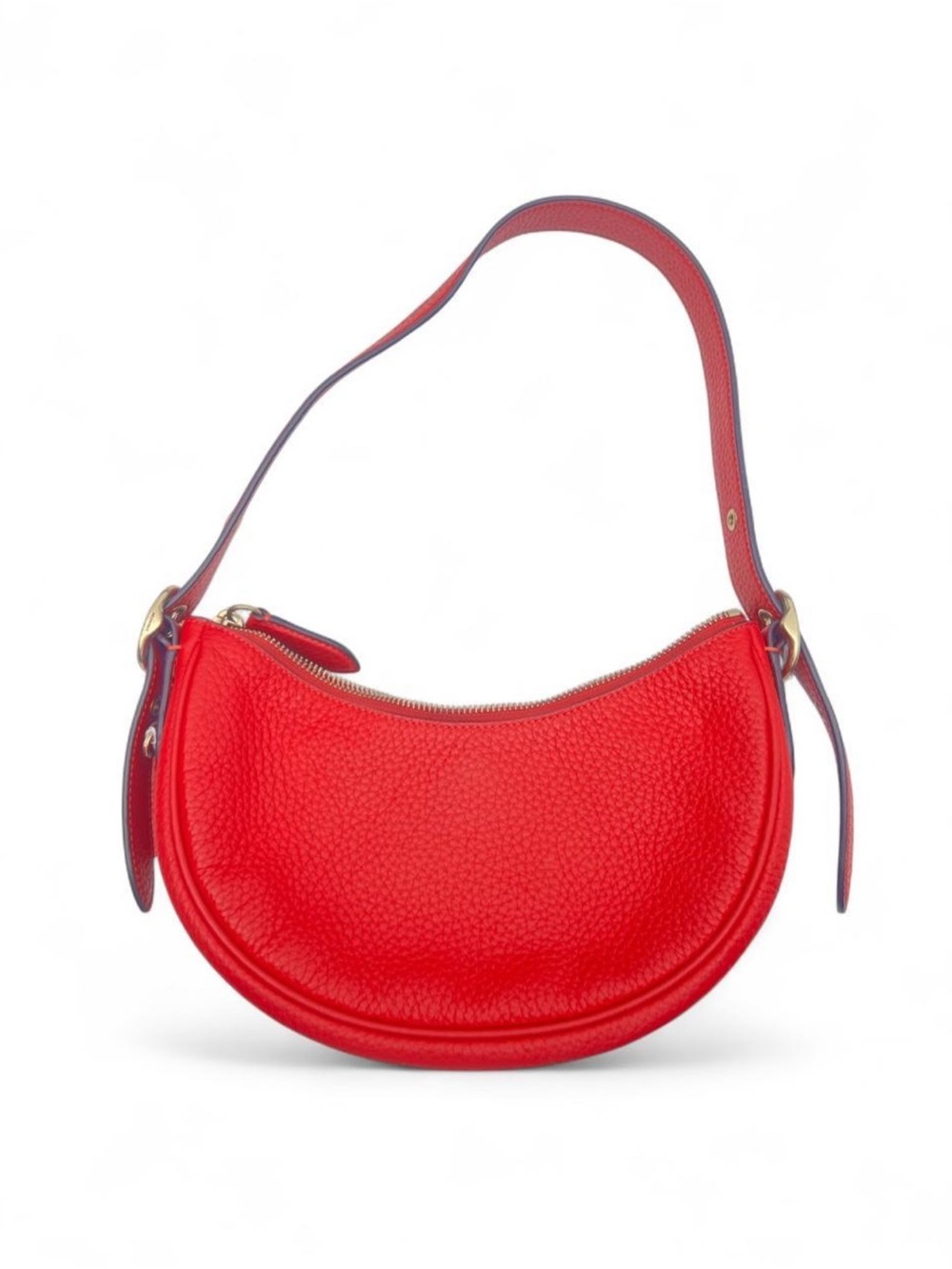 Coach Red Luna Soft Pebble Leather Summer Shoulder Bag